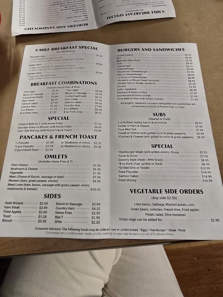 9 Mile Grill Menu image 2