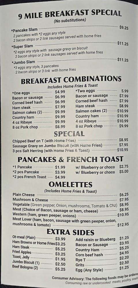 9 Mile Grill Menu image 3