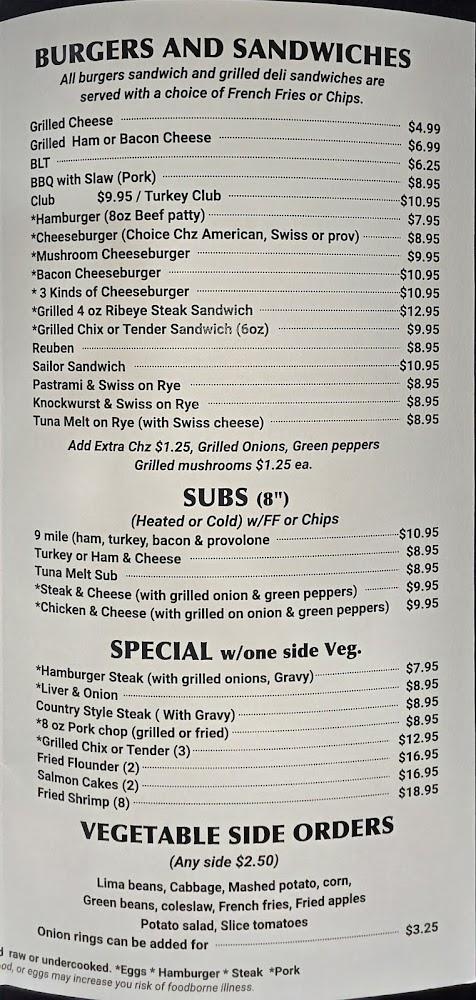 9 Mile Grill Menu image 4